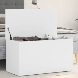 Berkfield Home Storage Chest White 84x42x46 cm Engineered Wood - Size: 84 x 42 x 46 cm - thumbnail 2