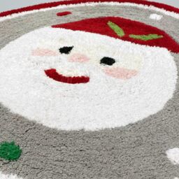 Mooky Mats Christmas Tufted Santa Round Bath Mat in Red - thumbnail 4
