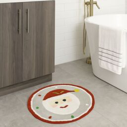 Mooky Mats Christmas Tufted Santa Round Bath Mat in Red - thumbnail 5
