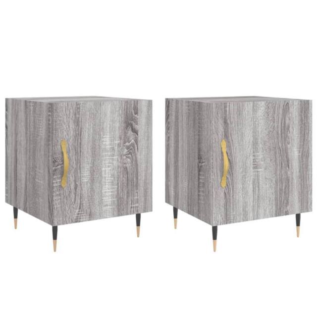 Berkfield Home Bedside Cabinets 2 pcs Grey Sonoma 40x40x50 cm Engineered Wood - Size: 40 x 40 x 50 cm - image 1