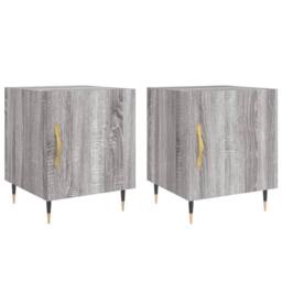 Berkfield Home Bedside Cabinets 2 pcs Grey Sonoma 40x40x50 cm Engineered Wood - Size: 40 x 40 x 50 cm - thumbnail 1