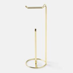 OHS Metal Freestanding Toilet Roll Holder Organiser Tissue Paper Storage in Gold - thumbnail 3