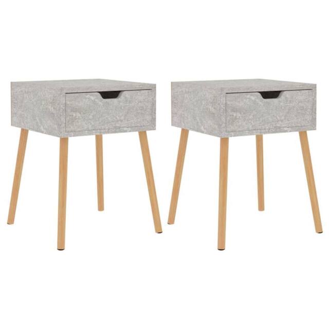 Berkfield Home Bedside Cabinets 2 pcs Concrete Grey 40x40x56 cm Engineered Wood - Size: 40 x 40 x 56 cm - image 1