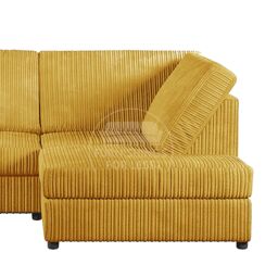 Furnishings For Less UK Luxor Jumbo Cord 4 Seater Corner sofa Right Hand Facing - Full Back in Mustard - thumbnail 2