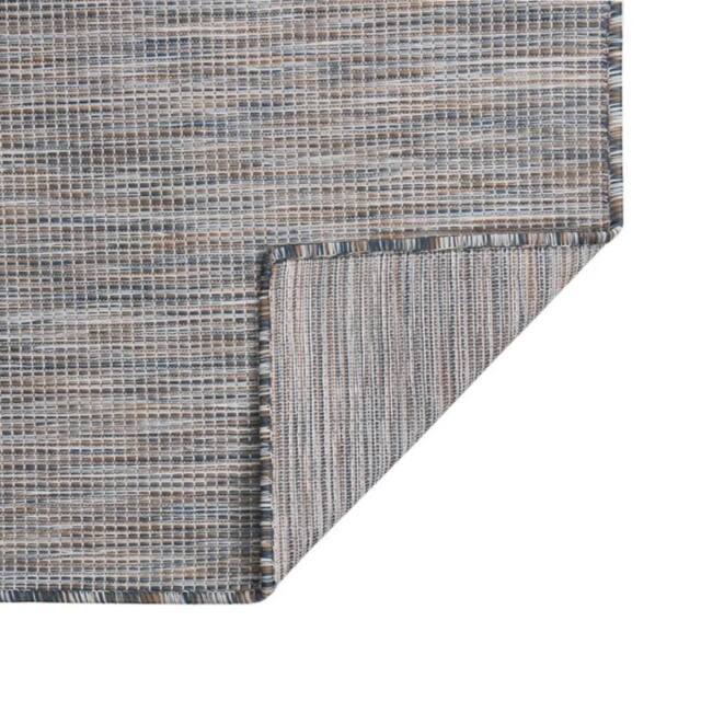 Berkfield Home Outdoor Flatweave Rug 120x170 cm Brown & Blue - Size: 100 cm diameter - image 1