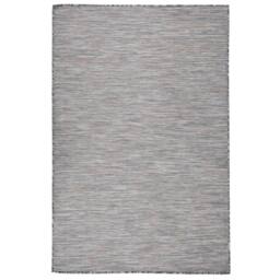 Berkfield Home Outdoor Flatweave Rug 120x170 cm Brown & Blue - Size: 100 cm diameter - thumbnail 2