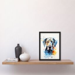 "Artery8 Wall Art Print Great Dane Lovers Gift Watercolour Pet Portrait Painting Artwork Art Framed - Size: W12"" x H16""" - thumbnail 4