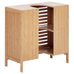 Wyld and Coco Bamboo Washbasin Cabinet Light Brown W60 x D30 x H60cm - Size: W600mm x H600mm - thumbnail 6