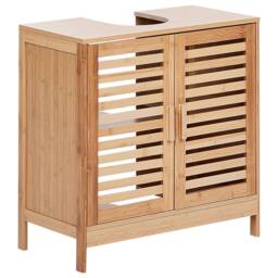 Wyld and Coco Bamboo Washbasin Cabinet Light Brown W60 x D30 x H60cm - Size: W600mm x H600mm - thumbnail 2