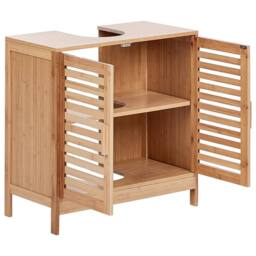Wyld and Coco Bamboo Washbasin Cabinet Light Brown W60 x D30 x H60cm - Size: W600mm x H600mm - thumbnail 4