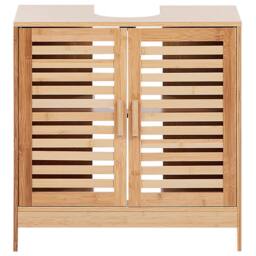 Wyld and Coco Bamboo Washbasin Cabinet Light Brown W60 x D30 x H60cm - Size: W600mm x H600mm - thumbnail 5