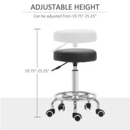 EONLION PU leather Salon Beautician Stool in Black - Size: 100 cm - thumbnail 5