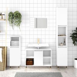 Berkfield Home Bathroom Cabinet White 80x33x60 cm Engineered Wood - Size: 80 x 33 x 60 cm