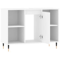 Berkfield Home Bathroom Cabinet White 80x33x60 cm Engineered Wood - Size: 80 x 33 x 60 cm - thumbnail 5