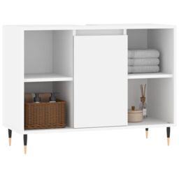 Berkfield Home Bathroom Cabinet White 80x33x60 cm Engineered Wood - Size: 80 x 33 x 60 cm - thumbnail 3