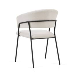 SONARA Modern Set of 4 Dining Chair with Sleek One-Piece Metal Frame in Beige - thumbnail 8