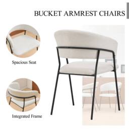 SONARA Modern Set of 4 Dining Chair with Sleek One-Piece Metal Frame in Beige - thumbnail 6