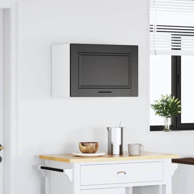 Berkfield Home Kitchen Wall Cabinet Porto Black Engineered Wood - image 1