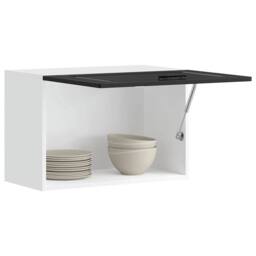 Berkfield Home Kitchen Wall Cabinet Porto Black Engineered Wood - thumbnail 2