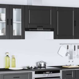 Berkfield Home Kitchen Wall Cabinet Porto Black Engineered Wood - thumbnail 4