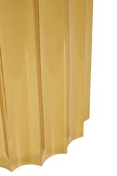 Orsina Black Glass & Titanium Round Side Table, Ribbed Design with Glossy Black Top, Metallic Table for Living Room in Gold - thumbnail 4