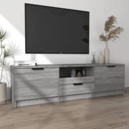 Berkfield Home TV Cabinet Grey Sonoma 140x35x40 cm Engineered Wood - Size: 140 x 35 x 40 cm - thumbnail 1