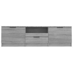 Berkfield Home TV Cabinet Grey Sonoma 140x35x40 cm Engineered Wood - Size: 140 x 35 x 40 cm - thumbnail 4