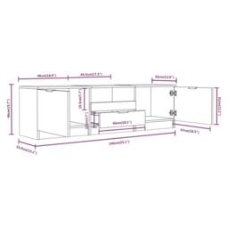 Berkfield Home TV Cabinet Grey Sonoma 140x35x40 cm Engineered Wood - Size: 140 x 35 x 40 cm - thumbnail 7