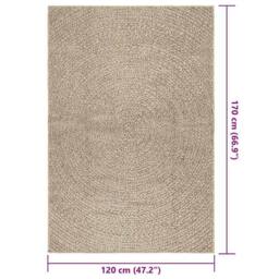 Berkfield Home Rug ZIZUR Beige 120x170 cm Jute Look Indoor & Outdoor - Size: Medium - thumbnail 9