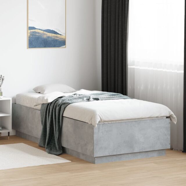 Berkfield Home Bed Frame without Mattress Concrete Grey 90x200 cm - image 1
