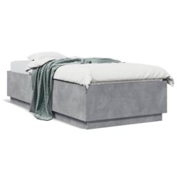 Berkfield Home Bed Frame without Mattress Concrete Grey 90x200 cm - thumbnail 2