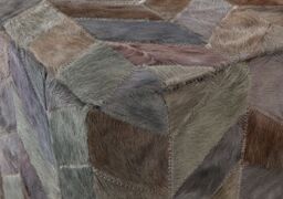 Orsina Safira Grey Leather Chevron Pouffe - thumbnail 5