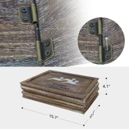 Shatchi 31.5inch Christmas Tree Skirt Foldable Wooden Box Xmas Tree Stand Base Cover Tree Collar Trunk Basket Ring for Tree Decorations - thumbnail 6