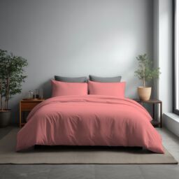Snug City Microfibre Soft Touch Duvet Cover & Pillowcase/s Set Bed Linen in Pink - Size: Super King