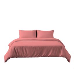 Snug City Microfibre Soft Touch Duvet Cover & Pillowcase/s Set Bed Linen in Pink - Size: Super King - thumbnail 2
