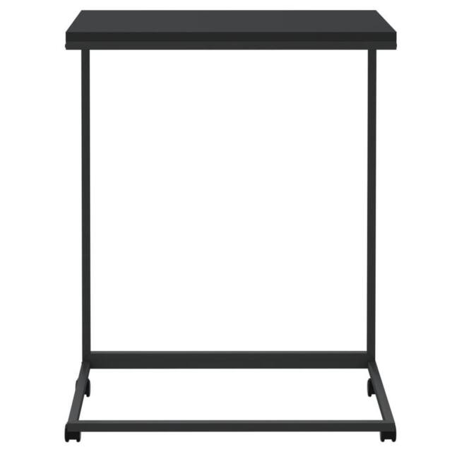Berkfield Home Side Table with Wheels Black 55x35x70 cm Engineered Wood - Size: 55 x 35 x 70 cm - image 1