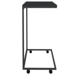 Berkfield Home Side Table with Wheels Black 55x35x70 cm Engineered Wood - Size: 55 x 35 x 70 cm - thumbnail 4
