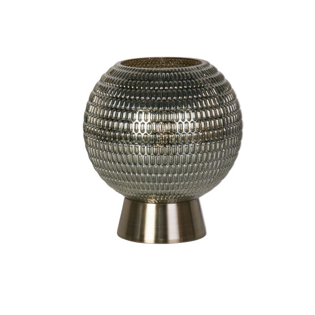 Lighting Collection Battery Powered Glass Lamp Amber Table Lamp in Green - image 1
