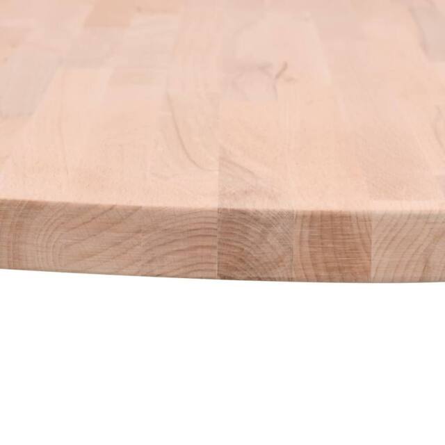 Berkfield Home Table Top Ã˜80x4 cm Round Solid Wood Beech in Natural - Size: 80x4 cm - image 1