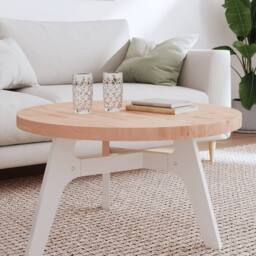 Berkfield Home Table Top Ã˜80x4 cm Round Solid Wood Beech in Natural - Size: 80x4 cm - thumbnail 2