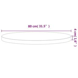 Berkfield Home Table Top Ã˜80x4 cm Round Solid Wood Beech in Natural - Size: 80x4 cm - thumbnail 4