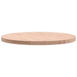 Berkfield Home Table Top Ã˜80x4 cm Round Solid Wood Beech in Natural - Size: 80x4 cm - thumbnail 6