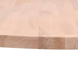 Berkfield Home Table Top Ã˜80x4 cm Round Solid Wood Beech in Natural - Size: 80x4 cm - thumbnail 1