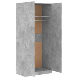 Berkfield Home Wardrobe Concrete Grey 90x52x200 cm Engineered Wood - Size: 90 x 52 x 200 cm - thumbnail 6