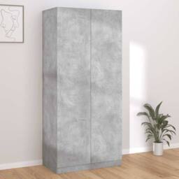 Berkfield Home Wardrobe Concrete Grey 90x52x200 cm Engineered Wood - Size: 90 x 52 x 200 cm - thumbnail 2
