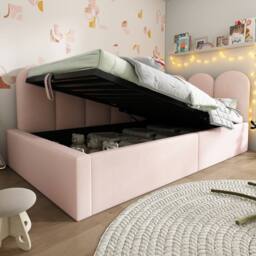 Rolipo Pink Velvet Daybed 3FT Single Ottoman Storage Bed 90x190cm - Size: 90x190 cm - thumbnail 9