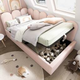 Rolipo Pink Velvet Daybed 3FT Single Ottoman Storage Bed 90x190cm - Size: 90x190 cm - thumbnail 6