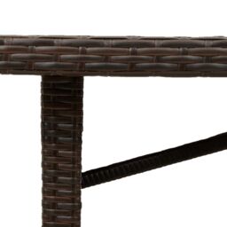 Berkfield Home Garden Table with Glass Top Brown 240x90x75 cm Poly Rattan - Size: 240 x 90 x 75 cm - thumbnail 8
