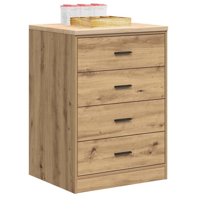 Berkfield Home Garage Storage Cabinet Artisan Oak 60x51x85 cm Solid Wood Pine in Brown - Size: 60 x 51 x 85 cm - image 1