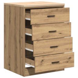 Berkfield Home Garage Storage Cabinet Artisan Oak 60x51x85 cm Solid Wood Pine in Brown - Size: 60 x 51 x 85 cm - thumbnail 5